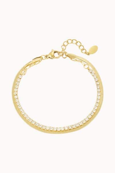 Złota bransoletka z cyrkoniami