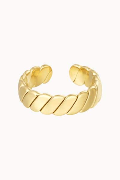 Złoty pleciony pierścionek