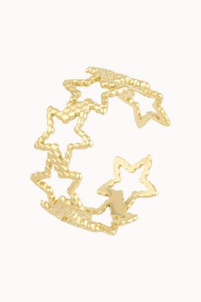 Złoty pierścionek z gwiazdkami