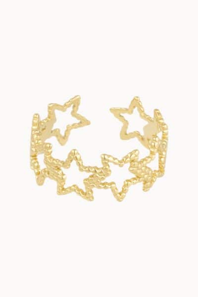 Złoty pierścionek z gwiazdkami