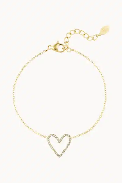 Pozłacana bransoletka z dużym sercem