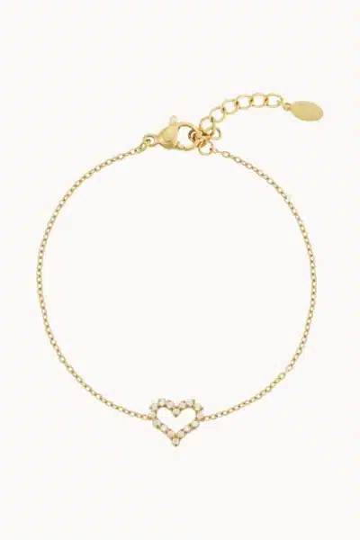 Pozłacana bransoletka z sercem